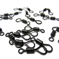 Matt Black Big Eye Rolling Swivels Size 8 Matt Black Big Eye Rolling Swivels Size 8